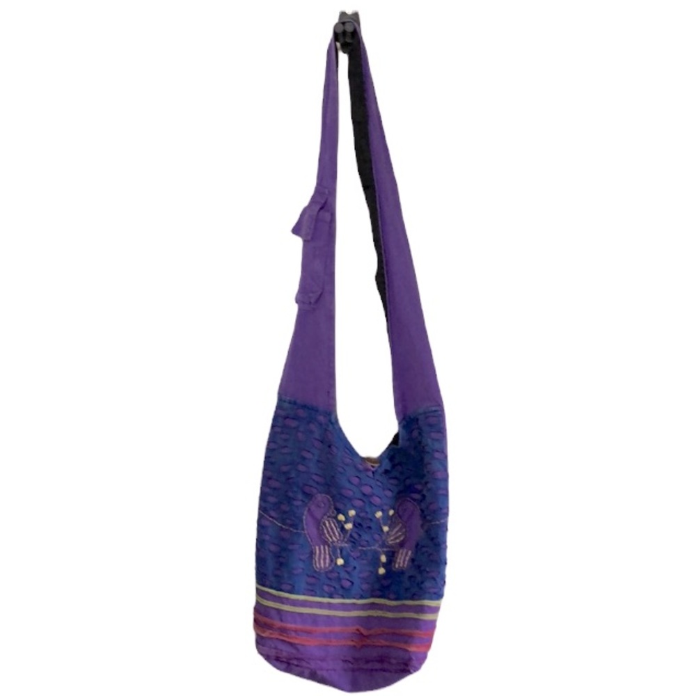 No Brand || NWOT || Purple Hobo Hippie Bird Bag Purse